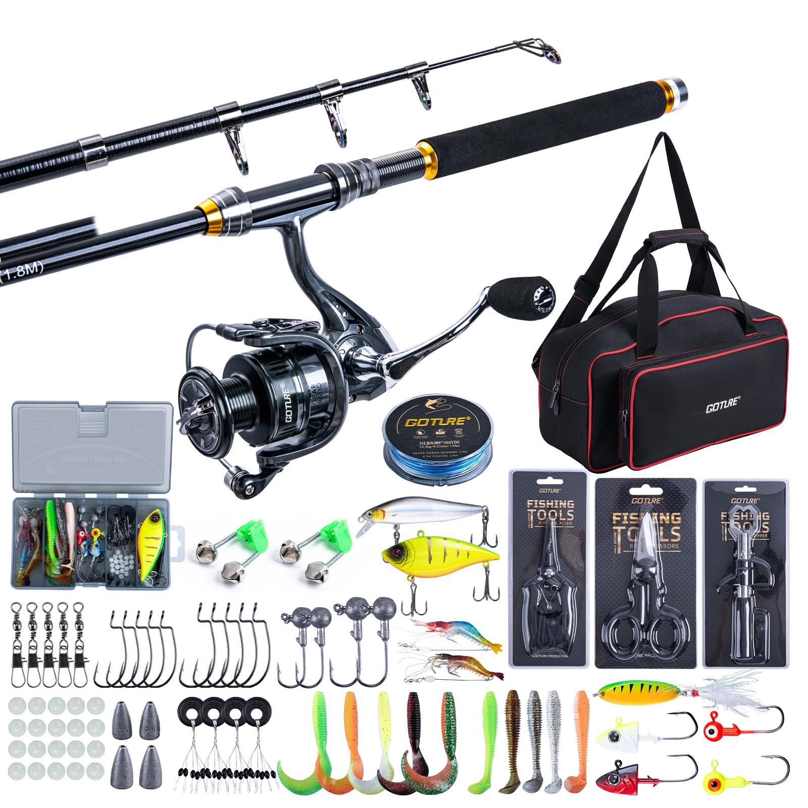 Set Pancing Teleskopik Goture  - Reel Bag ulasan dan harga